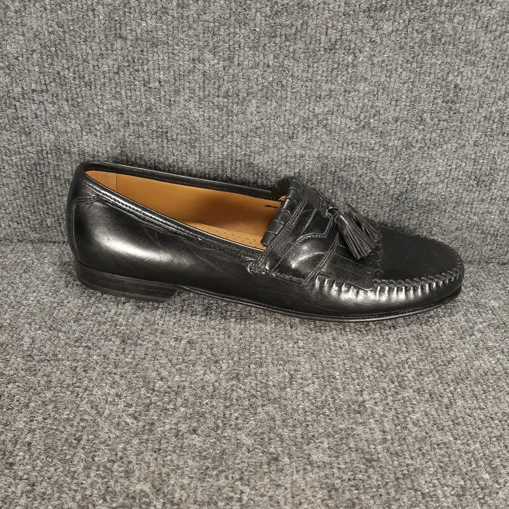 Johnston & Murphy Leather Tassel Loafers Mens US 9.5 Black  15-0835  EUC